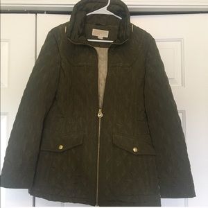 Michael Kors quilted jacket in Olive, medium